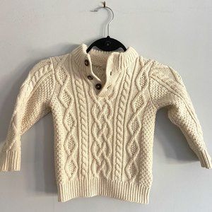 Beautiful cable knit boys sweater with button down collar. 3 Years old.